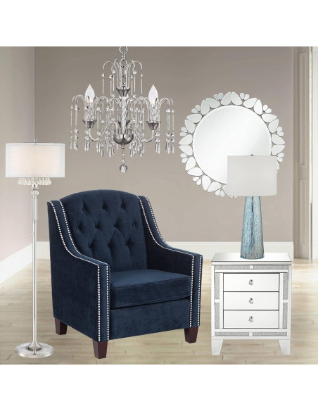 Lámpara de Mesa 360 Iluminación Vidrio Mercurio Azul 76.2 cm