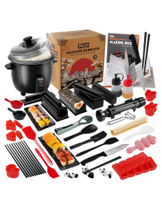 Kit de Hacer Sushi Brezlio - 43 Piezas con Bazooka y Moldes