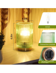 Lámpara de Mesa Inalámbrica Mirasium TL-001 Verde LED Cálida 2