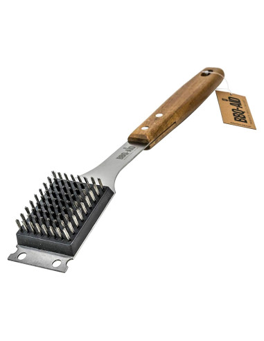 Cepillo y Raspador BBQ-Aid 43 cm Acero Inoxidable Madera