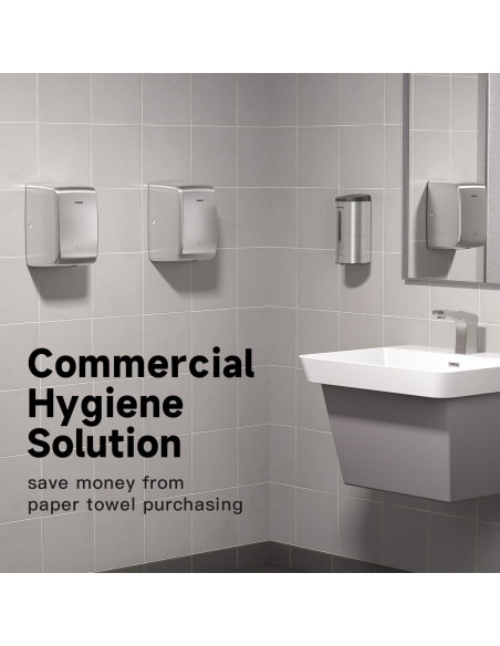 Secador de manos AIKE AK2803D 1350W Acero Inoxidable Compacto