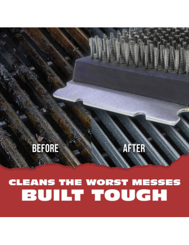 Cepillo y Raspador BBQ-Aid 43 cm Acero Inoxidable Madera