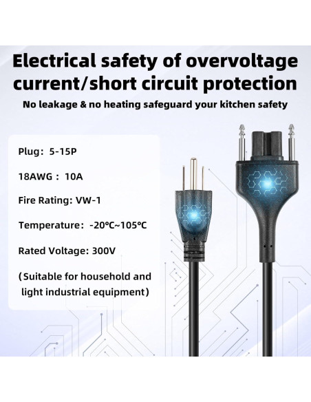 Cable de Alimentación Ulreon 89143 para Robot Coupe MP Series 381 cm