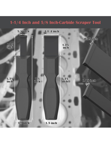Juego de Raspadores de Carburo OUXIO 3.18 cm y 1.59 cm Gris