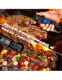 Termómetro Digital de Carne TRAUSI Q128 - Lectura Instantánea, Impermeable 2