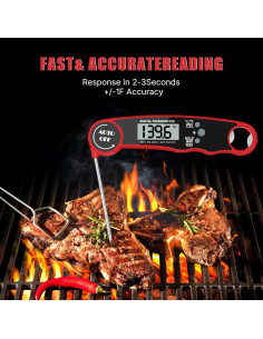 Termómetro Digital para Carne Clownya, Lectura Instantánea, Impermeable 2
