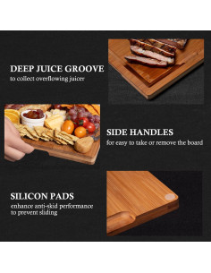 Juego de Tablas de Cortar de Bambú Empune con Soporte - 3 Tamaños 2