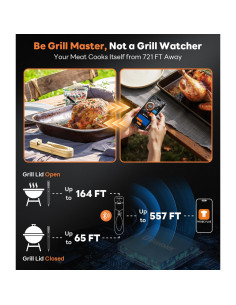 Termómetro de Carne Inalámbrico Beelicious Pro FM211 - Precisión +/-1C, IP67 2