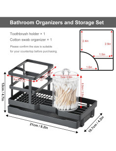Soporte para Cepillos de Dientes MYITYARD con Organizador de Algodón 2