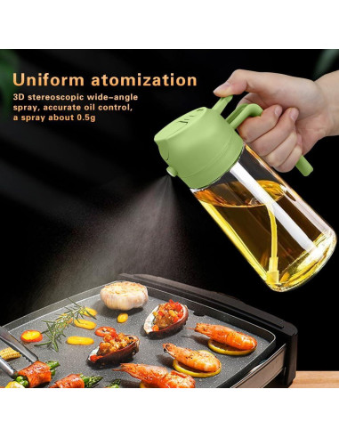 Pulverizador y Dispensador de Aceite MGahyi 470 ml Verde