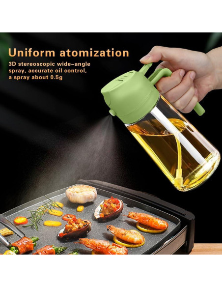 Pulverizador y Dispensador de Aceite MGahyi 470 ml Verde