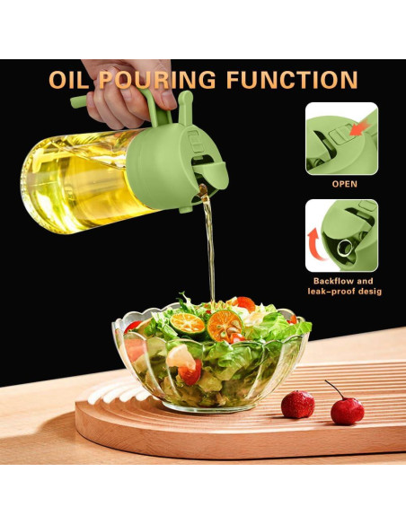 Pulverizador y Dispensador de Aceite MGahyi 470 ml Verde