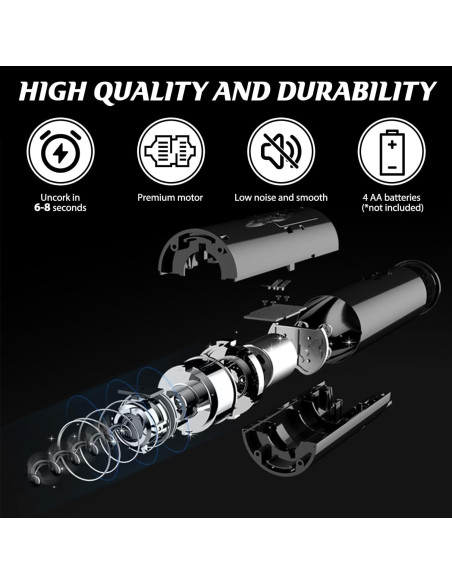 Sacacorchos Eléctrico Saraudy KPQ-1 con Cortador y Tapones