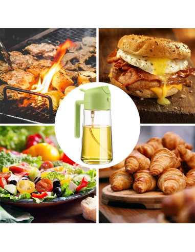 Pulverizador y Dispensador de Aceite MGahyi 470 ml Verde