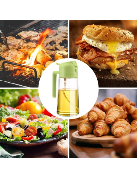 Pulverizador y Dispensador de Aceite MGahyi 470 ml Verde