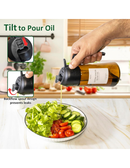 Botella de Spray de Aceite Kyonto 470ml - Juego de 2, Libre de BPA