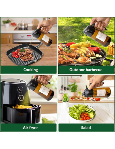 Botella de Spray de Aceite Kyonto 470ml - Juego de 2, Libre de BPA