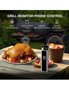 Termómetro Digital Inalámbrico de Carne Euiivnt con Doble Sonda 2