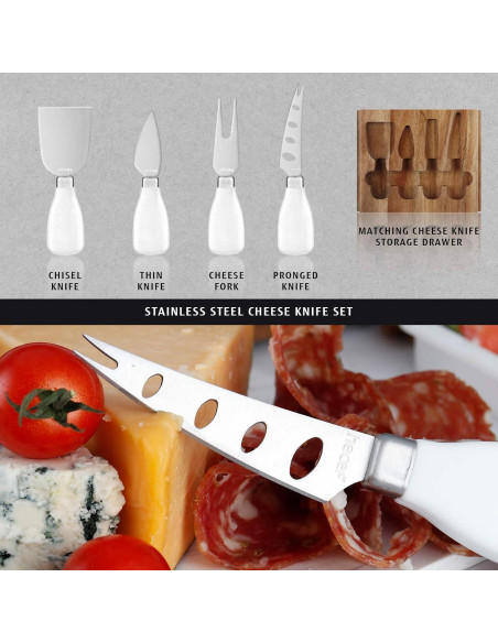 Juego de Tabla de Queso hecef de Madera de Acacia 37.8x27.4cm