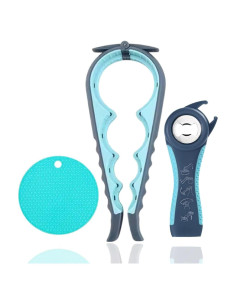 Juego de Abre Frascos 3 Piezas LAGONOVA - Abrebotellas y Almohadilla