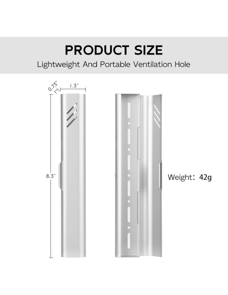 Estuche de Cepillo de Dientes de Viaje Glowivize Plata 21x3.4cm