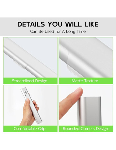 Estuche de Cepillo de Dientes de Viaje Glowivize Plata 21x3.4cm