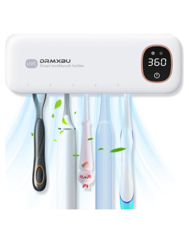 Soporte de Cepillos de Dientes DRMXBU con Luz UV y Secado Rápido