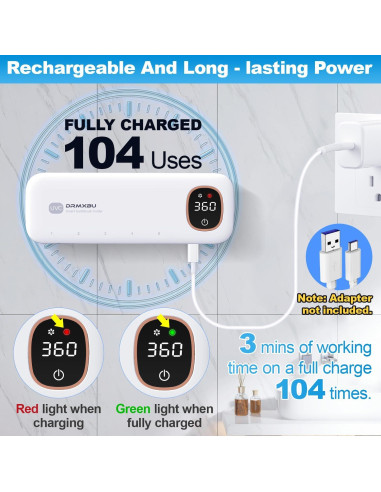 Soporte de Cepillos de Dientes DRMXBU con Luz UV y Secado Rápido