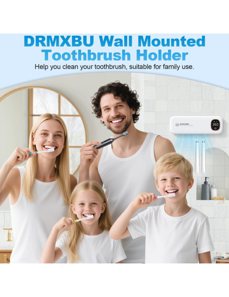 Soporte de Cepillos de Dientes DRMXBU con Luz UV y Secado Rápido