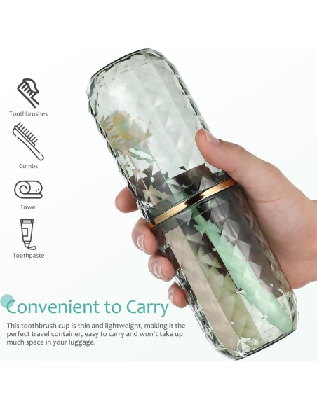 Estuche de cepillo de dientes Didiseaon verde portátil 21.84 cm