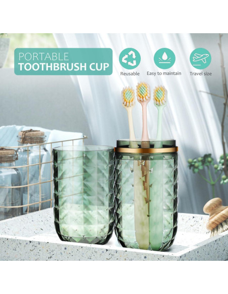 Estuche de cepillo de dientes Didiseaon verde portátil 21.84 cm
