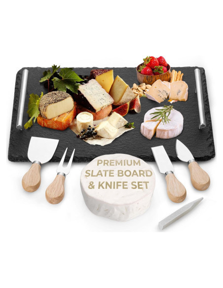 Juego de Tabla de Queso de Pizarra Yes4Quality 35.5x25.4cm