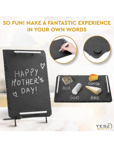 Juego de Tabla de Queso de Pizarra Yes4Quality 35.5x25.4cm