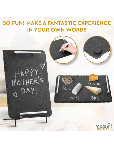 Juego de Tabla de Queso de Pizarra Yes4Quality 35.5x25.4cm