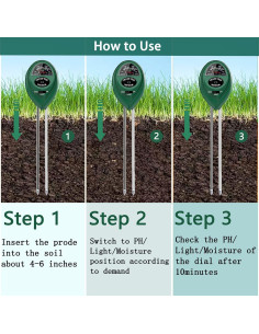 Medidor de pH del Suelo 3 en 1 Mejorado - Jardinería 2