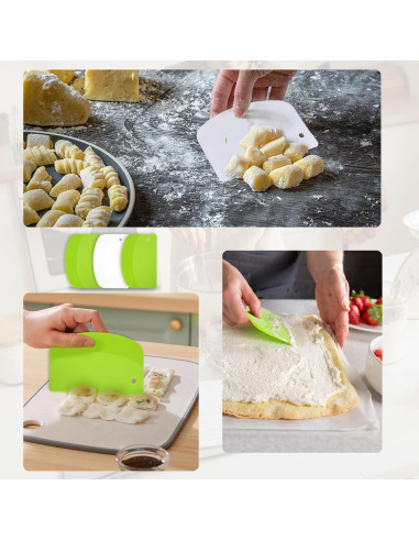 Juego de Raspadores de Masa MoHern - 5 Piezas de Acero Inoxidable y PP