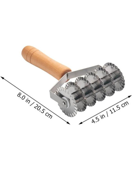 Cortador de Masa DOITOOL de Acero Inoxidable con Mango de Madera