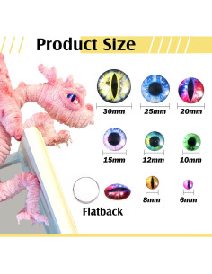 Ojos de Dragón de Vidrio TOAOB 160pcs 6-30mm Manualidades 2