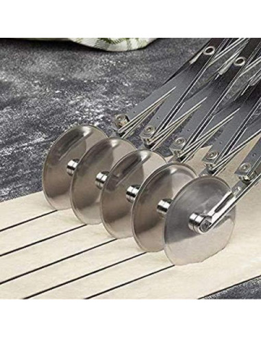 Cortador de Masa Ajustable UOHGDPY Acero Inoxidable 5 Ruedas