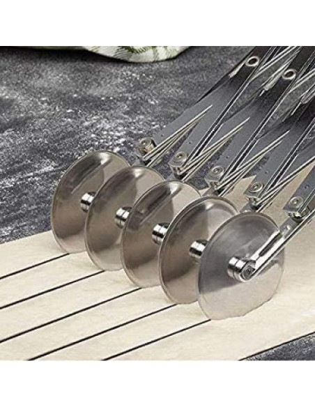 Cortador de Masa Ajustable UOHGDPY Acero Inoxidable 5 Ruedas