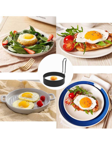 Juego de 4 Moldes de Huevos TTSAM Acero Inoxidable Antiadherente