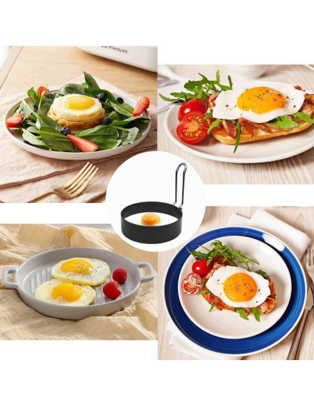 Juego de 4 Moldes de Huevos TTSAM Acero Inoxidable Antiadherente