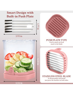 Cortador de Frutas ANSOTHIN Rosa, Taza Cortadora Manual 01 2