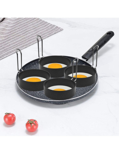 Juego de 4 Moldes de Huevos TTSAM Acero Inoxidable Antiadherente