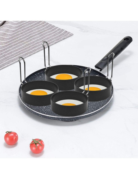Juego de 4 Moldes de Huevos TTSAM Acero Inoxidable Antiadherente
