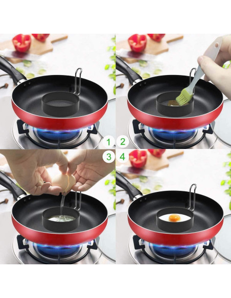 Juego de 4 Moldes de Huevos TTSAM Acero Inoxidable Antiadherente