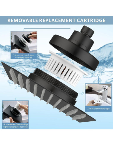 Cabezal de Ducha de Lluvia 30.48 cm Nuodan con Filtro Anticloro
