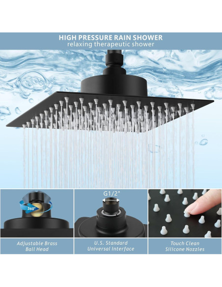 Cabezal de Ducha de Lluvia 30.48 cm Nuodan con Filtro Anticloro