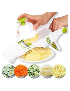 Cortador de Mandolina GProME Blanco - 5 Cuchillas Inoxidable