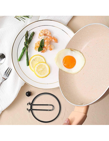 Juego de 4 Moldes de Huevos TTSAM Acero Inoxidable Antiadherente